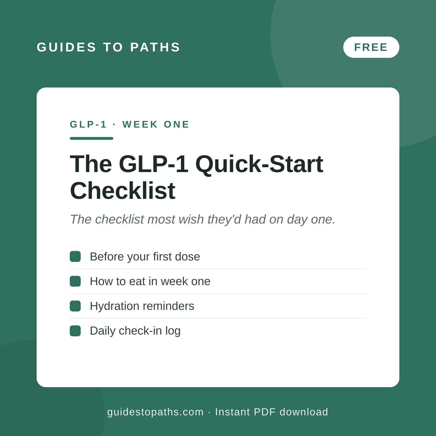 The GLP-1 Quick-Start Checklist (Free Download)