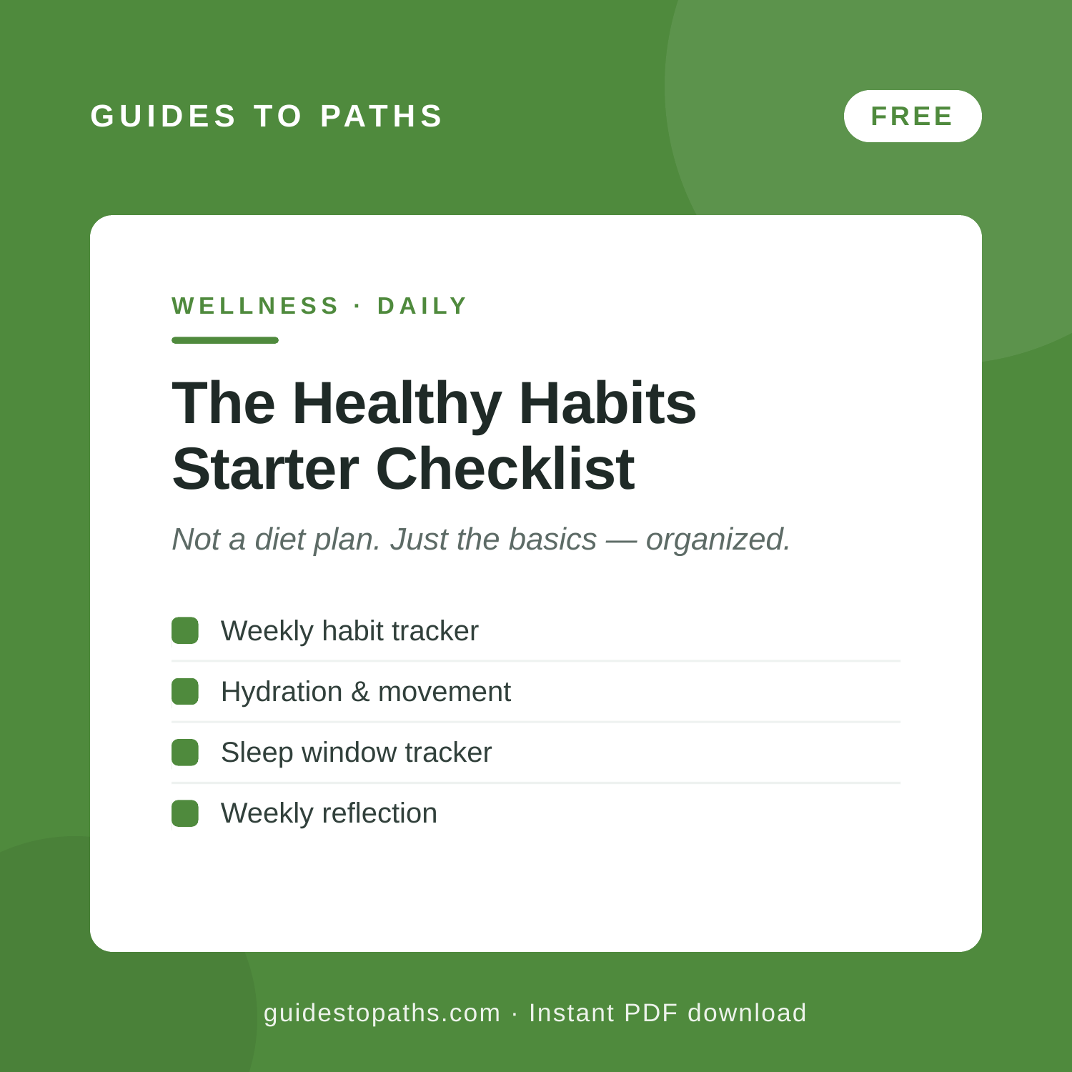 The Healthy Habits Starter Checklist (Free Download)