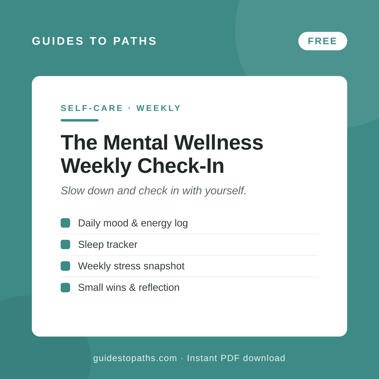The Mental Wellness Weekly Check-In (Free Download)